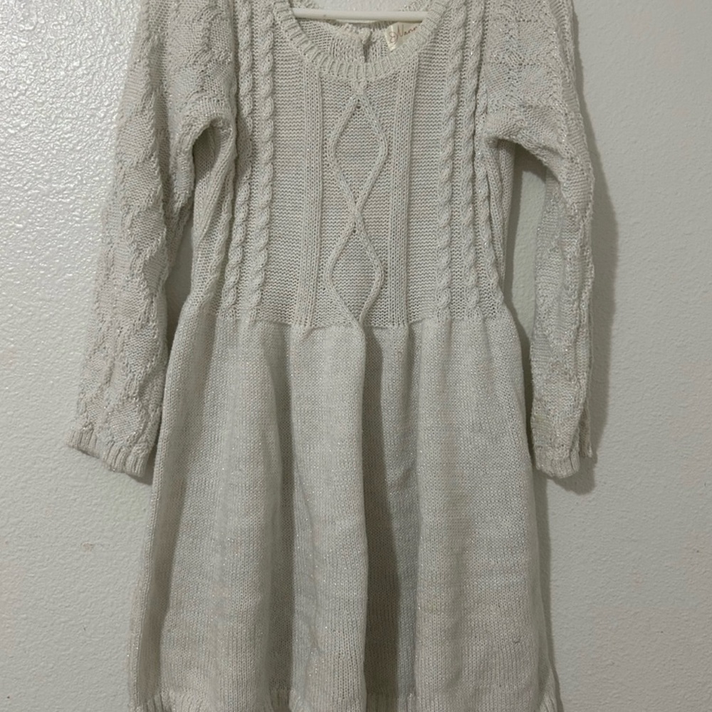 Nannette Cream Knit Kids Dress